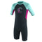 Toddler Reactor-2 2mm Back Zip S/S Spring - Girls - slate/berry/seaglass